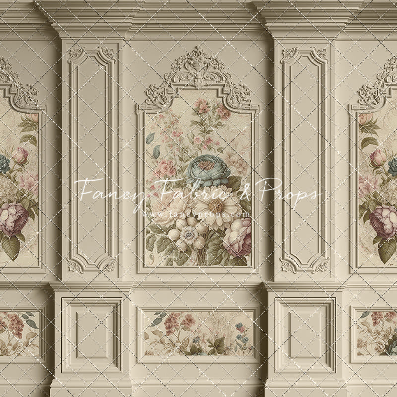 Ivory Floral Victorian Wall - With Sweep Option
