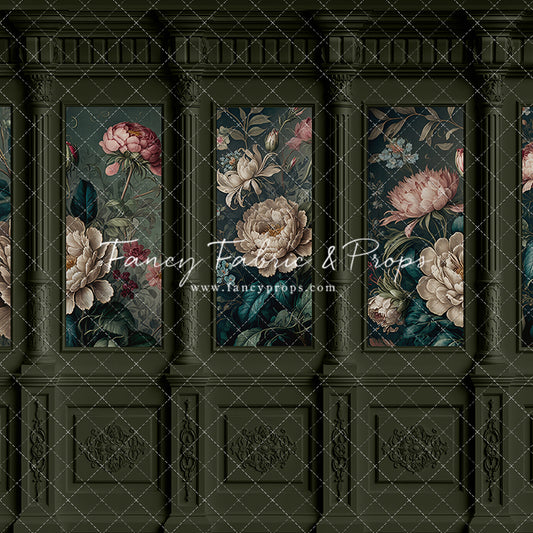 Moody Olive Wainscoting Wall - With Sweep Option