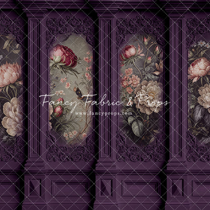 Plum Floral Victorian Wall - With Sweep Option