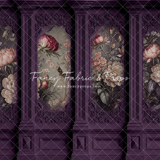 Plum Floral Victorian Wall - With Sweep Option