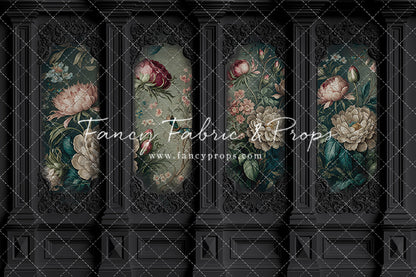 Black Floral Victorian Wall - With Sweep Option