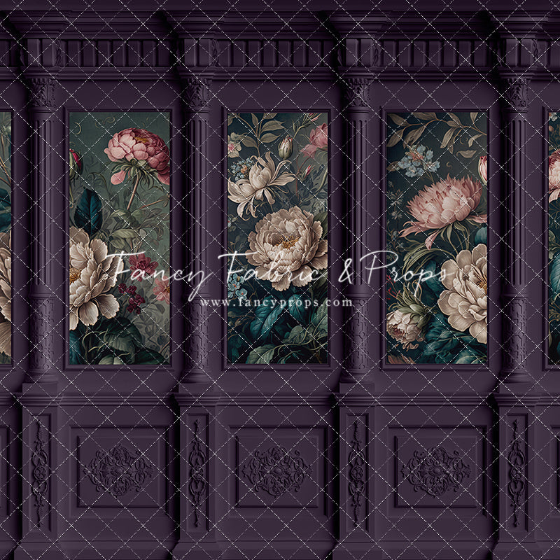 Moody Plum Wainscoting Wall - With Sweep Option