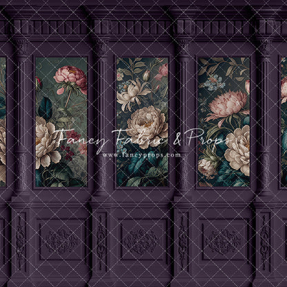 Moody Plum Wainscoting Wall - With Sweep Option