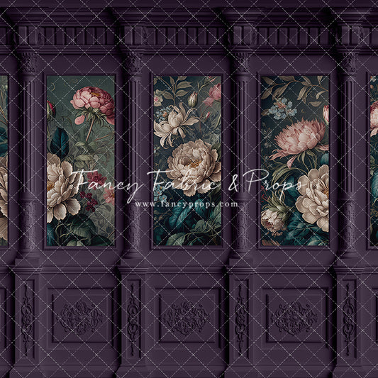 Moody Plum Wainscoting Wall - With Sweep Option