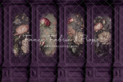 Plum Floral Victorian Wall - With Sweep Option