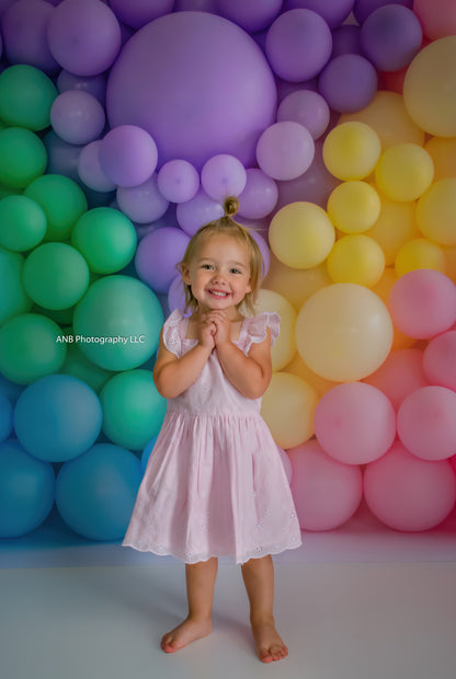 Pastel Rainbow Balloon Wall