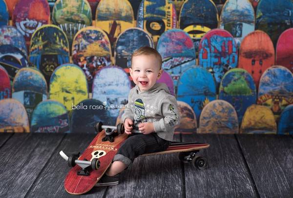 Charcoal Wood Planks Mat Floor