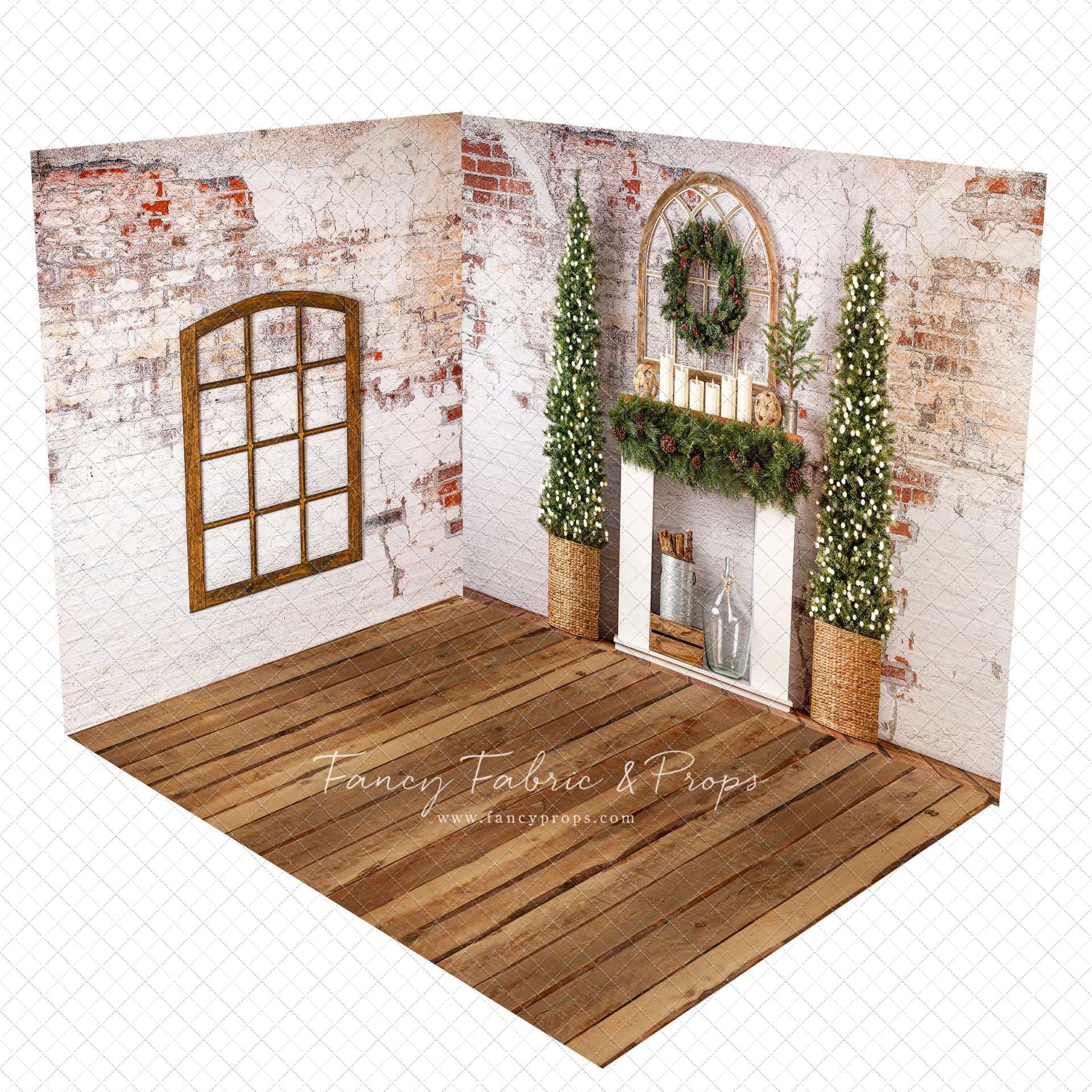 Retro White Brick Wall With Wood Floor Mat Texture Backdrop For Photo –  Shopbackdrop