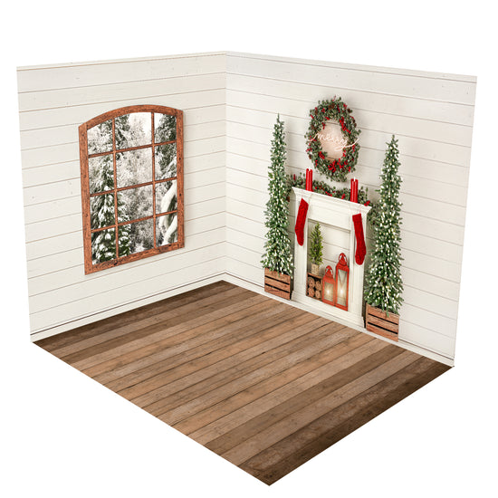 Shiplap Holiday Mantle Room