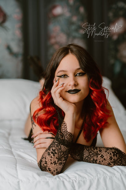 Black Floral Victorian Wall - With Sweep Option