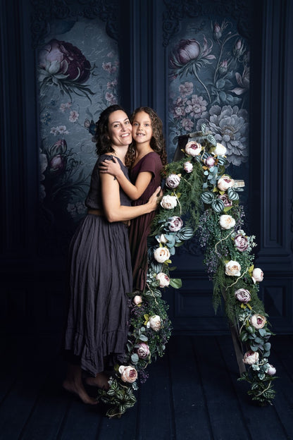 Black Floral Victorian Wall - With Sweep Option