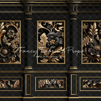 Black & Gold Elegance Wall - With Sweep Option
