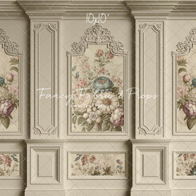 Ivory Floral Victorian Wall - With Sweep Option