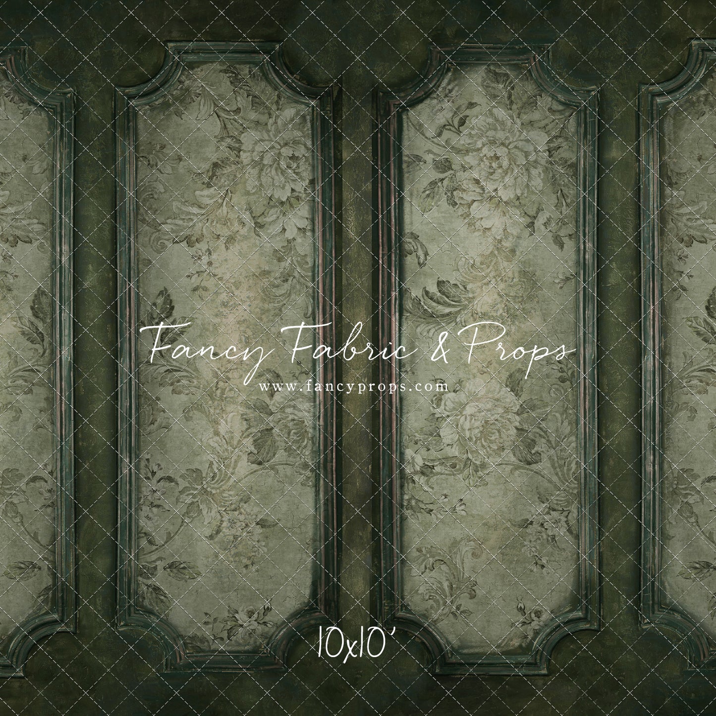 Sage Floral Wainscoting Wall