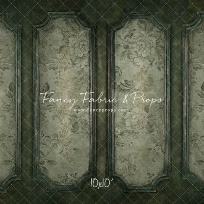 Sage Floral Wainscoting Wall