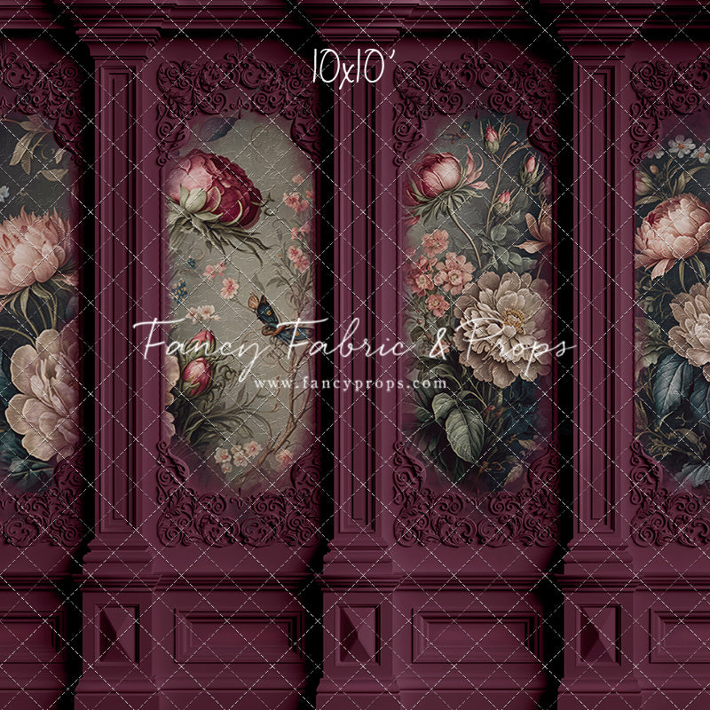 Magenta Floral Victorian Wall - With Sweep Option