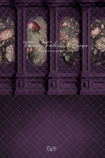 Plum Floral Victorian Wall - With Sweep Option