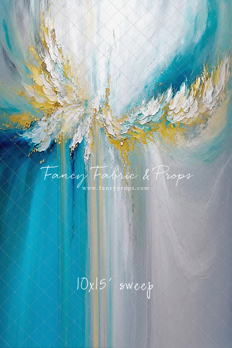 Golden Aquamarine Paint Melt - With Sweep Option