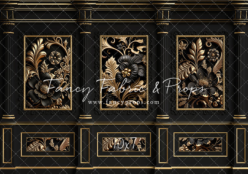 Black & Gold Elegance Wall - With Sweep Option