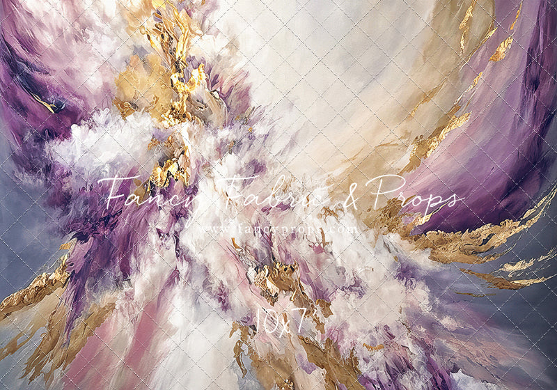 Purple & Golden Marble Swirl - With Sweep Option