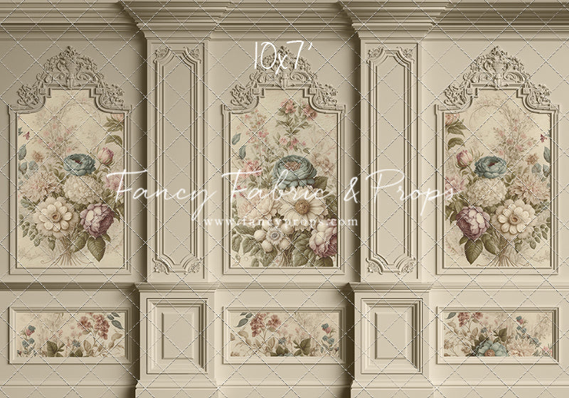 Ivory Floral Victorian Wall - With Sweep Option