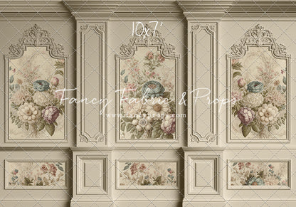Ivory Floral Victorian Wall - With Sweep Option