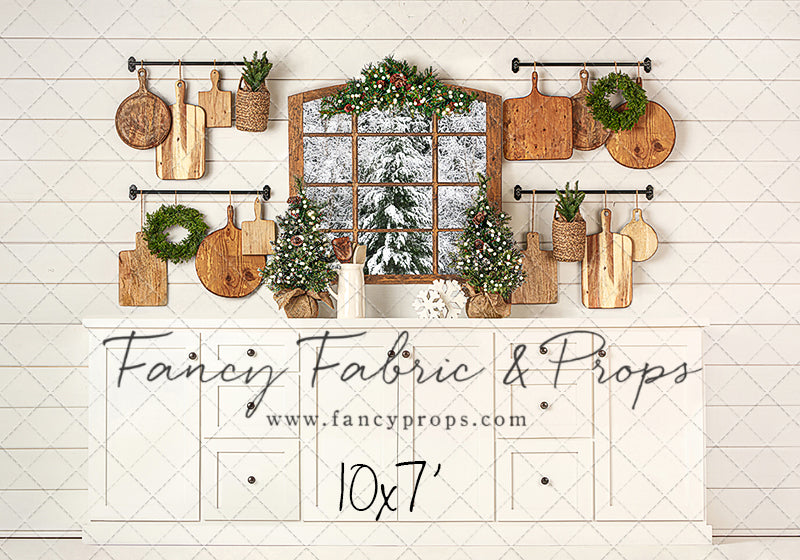 Rustic Snowy Kitchen Room – Fancy Fabric & Props