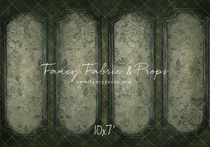 Sage Floral Wainscoting Wall