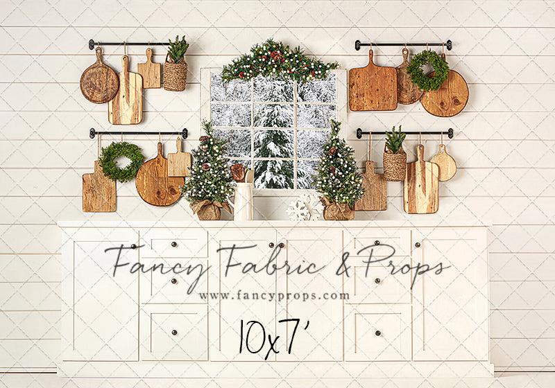 Snowy Country Christmas Kitchen