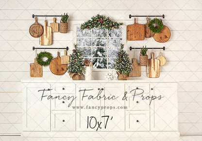 Snowy Country Christmas Kitchen