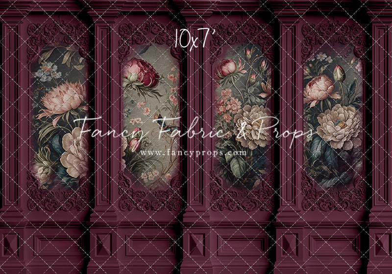 Magenta Floral Victorian Wall - With Sweep Option