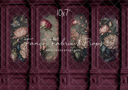 Magenta Floral Victorian Wall - With Sweep Option