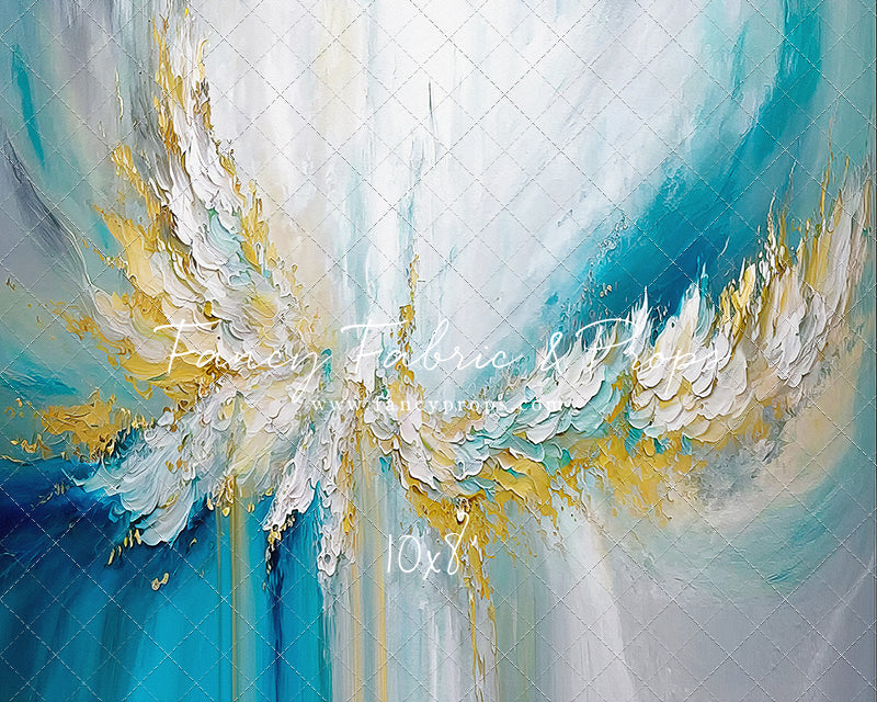 Golden Aquamarine Paint Melt - With Sweep Option