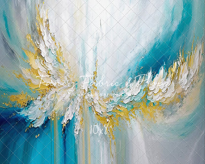 Golden Aquamarine Paint Melt - With Sweep Option