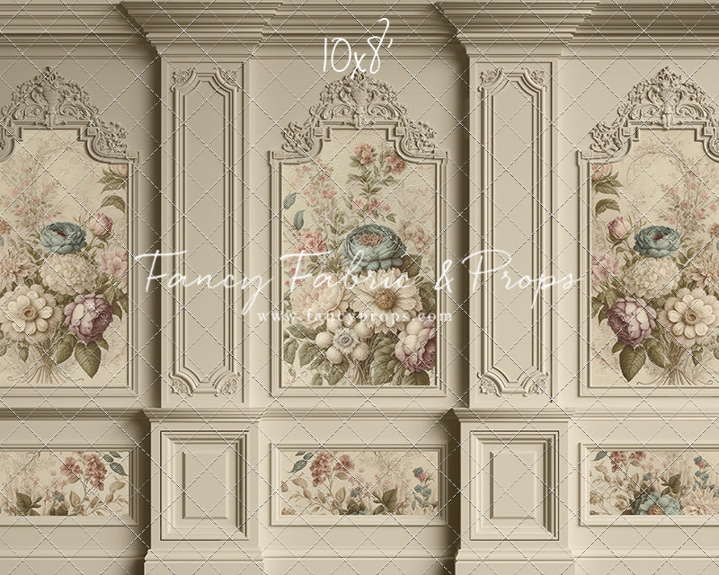 Ivory Floral Victorian Wall - With Sweep Option