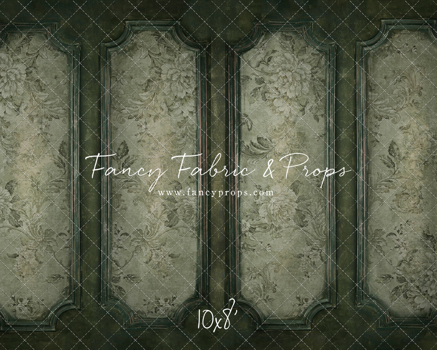 Sage Floral Wainscoting Wall