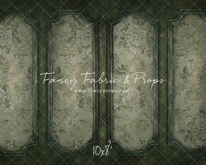 Sage Floral Wainscoting Wall