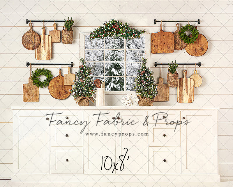 Snowy Country Christmas Kitchen