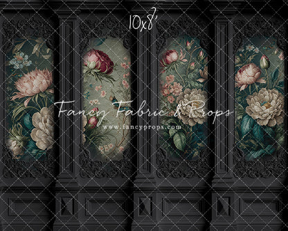 Black Floral Victorian Wall - With Sweep Option