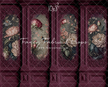 Magenta Floral Victorian Wall - With Sweep Option