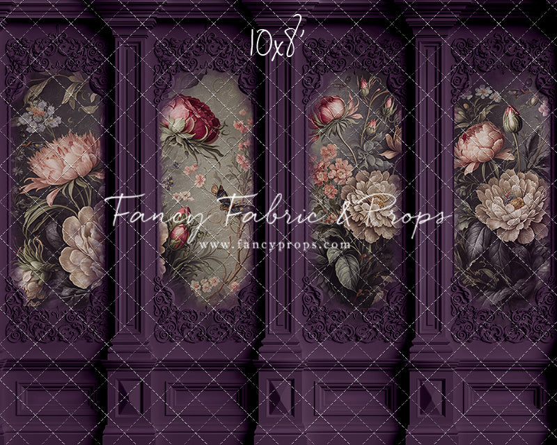 Plum Floral Victorian Wall - With Sweep Option