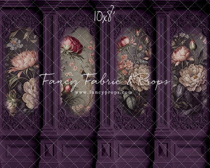 Plum Floral Victorian Wall - With Sweep Option
