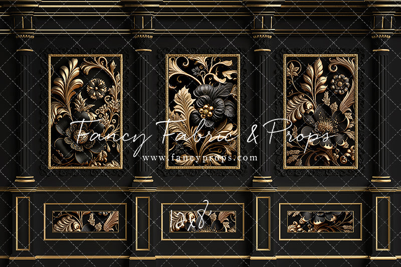 Black & Gold Elegance Wall - With Sweep Option