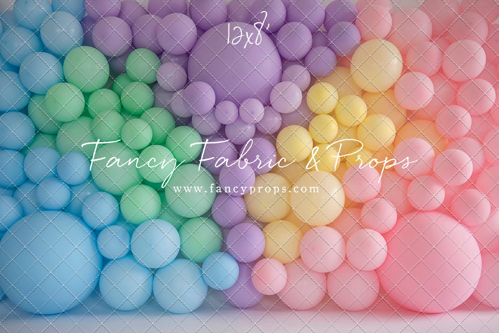 Pastel Rainbow Balloon Wall