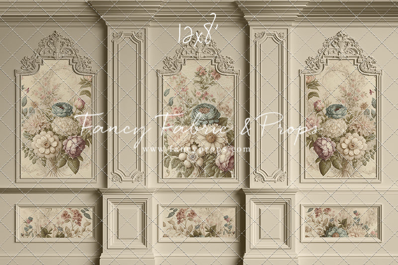 Ivory Floral Victorian Wall - With Sweep Option