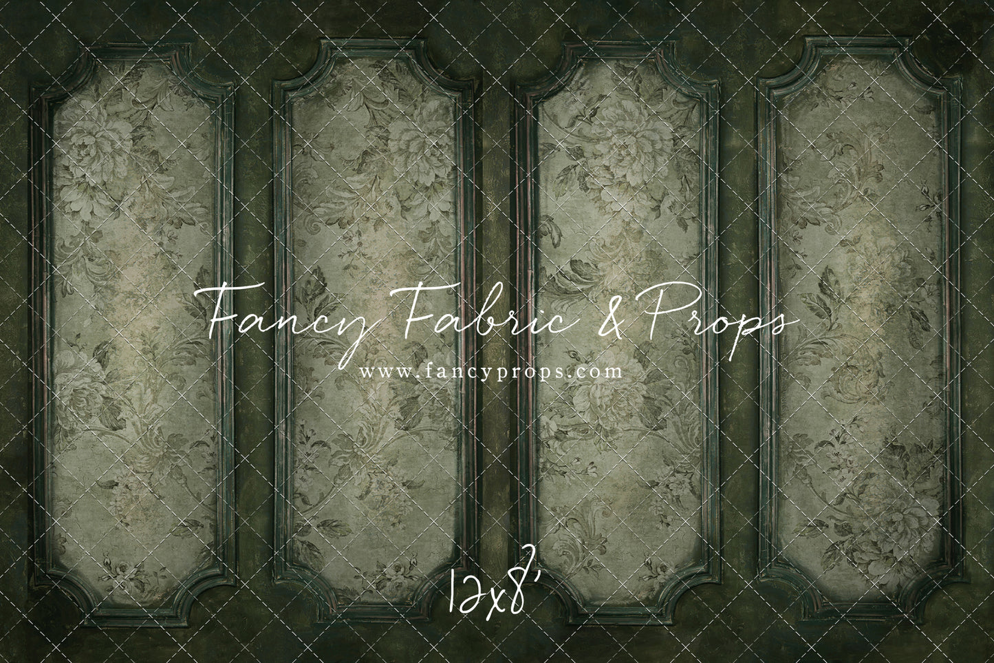 Sage Floral Wainscoting Wall