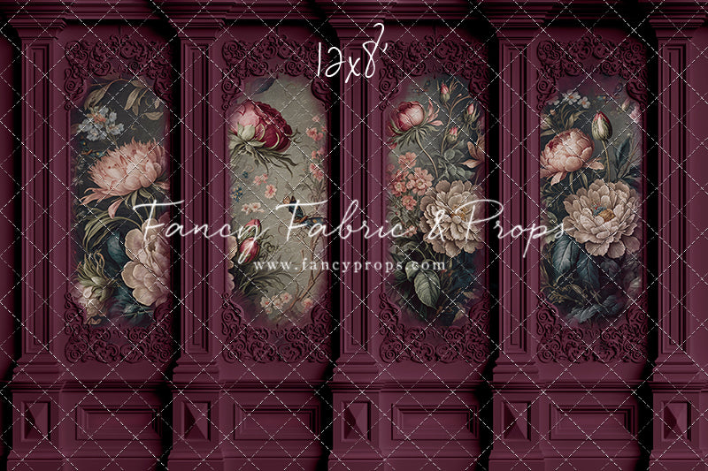 Magenta Floral Victorian Wall - With Sweep Option
