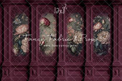 Magenta Floral Victorian Wall - With Sweep Option