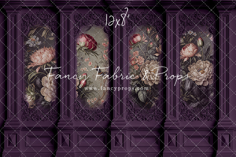 Plum Floral Victorian Wall - With Sweep Option