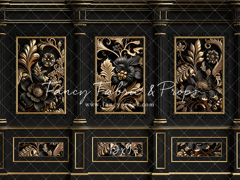 Black & Gold Elegance Wall - With Sweep Option